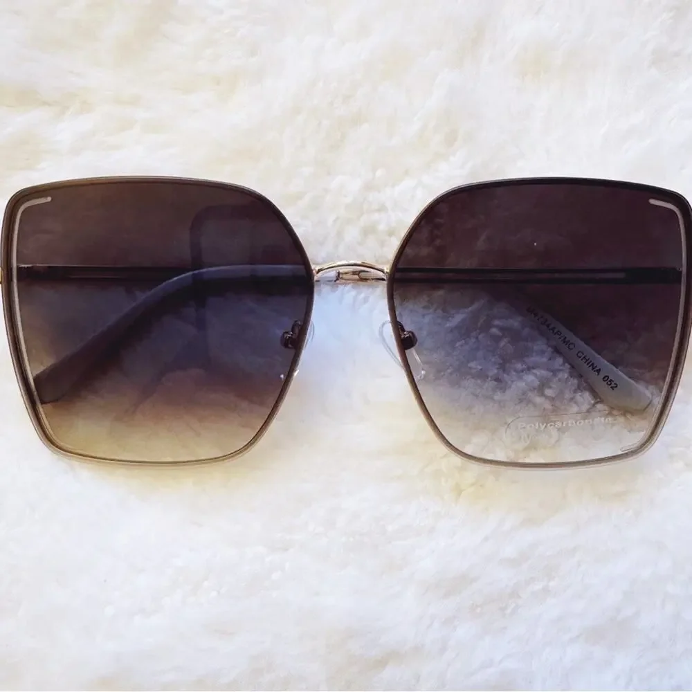 Monica Clear Blue Geometric Sunglasses